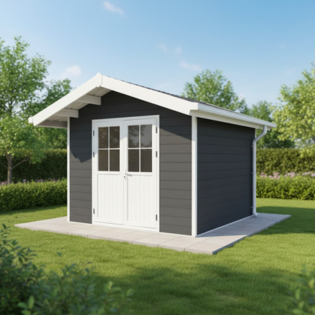 Abri premium composite double pente 7,78m² anthracite Woodlife Garden