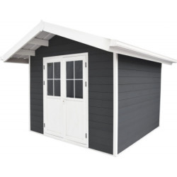 Abri premium composite double pente 7,78m² anthracite Woodlife Garden
