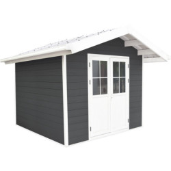 Abri premium composite double pente 7,78m² anthracite Woodlife Garden
