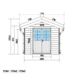 Abri premium composite double pente 7,78m² anthracite Woodlife Garden