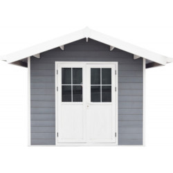 Abri premium composite double pente 7,78m² gris clair Woodlife Garden