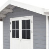 Abri premium composite double pente 7,78m² gris clair Woodlife Garden