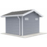 Abri premium composite double pente 7,78m² gris clair Woodlife Garden