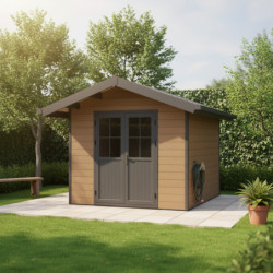 Abri premium composite double pente 7,78m² anthracite Woodlife Garden