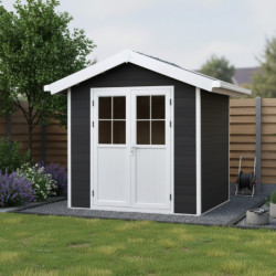 Abri premium bois composite double pente 5m² anthracite Woodlife Garden