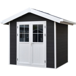 Abri premium bois composite double pente 5m² anthracite Woodlife Garden