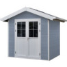 Abri premium bois composite double pente 5m² gris clair Woodlife Garden