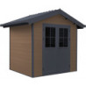 Abri premium bois composite double pente 5m² marron Woodlife Garden