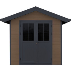 Abri premium bois composite double pente 5m² marron Woodlife Garden