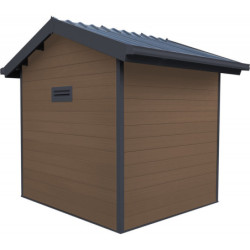 Abri premium bois composite double pente 5m² marron Woodlife Garden