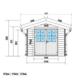 Abri premium bois composite double pente 5m² marron Woodlife Garden