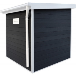 Abri toit plat en composite couleur anthracite 4,41m² porte alu Woodlife Garden
