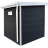 Abri toit plat en composite couleur anthracite 4,41m² porte alu Woodlife Garden