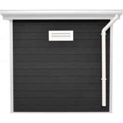 Abri toit plat en composite couleur anthracite 4,41m² porte alu Woodlife Garden