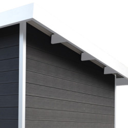 Abri toit plat en composite couleur anthracite 4,41m² porte alu Woodlife Garden
