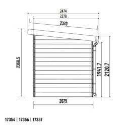 Abri toit plat en composite couleur anthracite 4,41m² porte alu Woodlife Garden