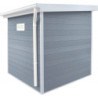 Abri toit plat en composite gris clair 4,41m² porte alu Woodlife Garden