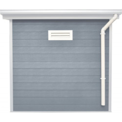 Abri toit plat en composite gris clair 4,41m² porte alu Woodlife Garden
