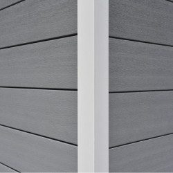 Abri toit plat en composite gris clair 4,41m² porte alu Woodlife Garden