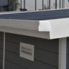 Abri toit plat en composite gris clair 4,41m² porte alu Woodlife Garden