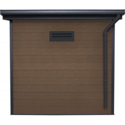 Abri toit plat composite aspect bois 4,41m² porte alu Woodlife Garden