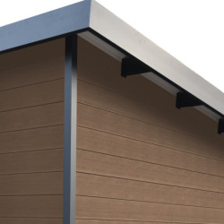 Abri toit plat composite aspect bois 4,41m² porte alu Woodlife Garden