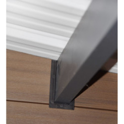 Abri toit plat composite aspect bois 4,41m² porte alu Woodlife Garden