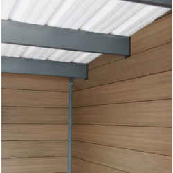 Abri toit plat composite aspect bois 4,41m² porte alu Woodlife Garden
