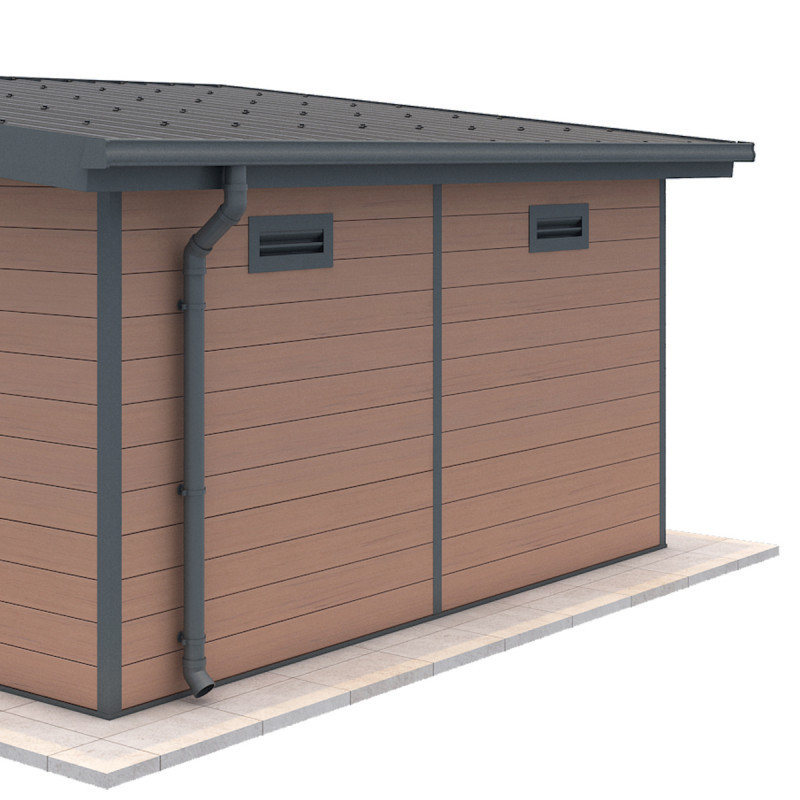 Kit gouttières anthracite pour abri PREMIUM Woodlife Garden 12m² et 16m² monopente