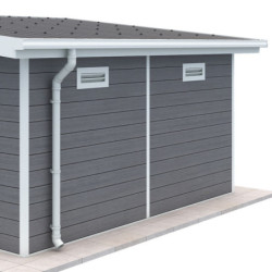 Kit gouttières blanc - pack prêt à la pose pour abri PREMIUM Woodlife Garden 12m² et 16m² monopente