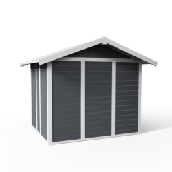 Abri gris foncé en PVC de 5m² gamme DECO avec kit d'ancrage Grosfillex