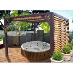 Pergola en bois Veneto 339x312x217cm - Ventelles amovibles