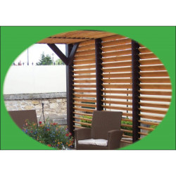 Pergola en bois Veneto 339x312x217cm - Ventelles amovibles