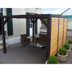 Pergola en bois Veneto 339x312x217cm - Ventelles amovibles