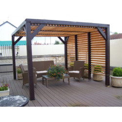Pergola en bois Veneto avec ventelles amovibles 339x360x217cm