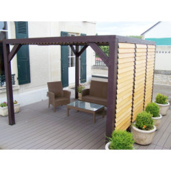 Pergola en bois Veneto avec ventelles amovibles 339x360x217cm