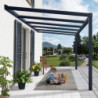 Stockholm pergola aluminium gris 350x368cm avec stores - Palram - Canopia