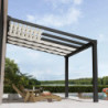Stockholm pergola aluminium gris 350x368cm avec stores - Palram - Canopia