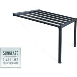 Stockholm pergola aluminium gris 350x368cm avec stores - Palram - Canopia