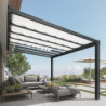 Stockholm pergola aluminium gris 350x515cm avec stores - Palram - Canopia
