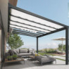 Stockholm pergola aluminium gris 350x515cm avec stores - Palram - Canopia