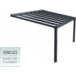 Stockholm pergola aluminium gris 350x515cm avec stores - Palram - Canopia