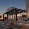 Stockholm pergola aluminium gris 350x590cm avec stores - Palram - Canopia