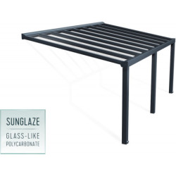 Stockholm pergola aluminium gris 350x590cm avec stores - Palram - Canopia