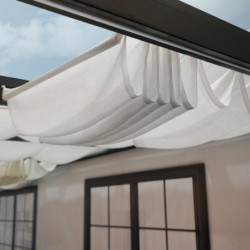 Stockholm pergola aluminium gris 350x590cm avec stores - Palram - Canopia