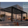 Stockholm pergola aluminium gris 350x660cm avec stores - Palram - Canopia