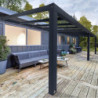 Stockholm pergola aluminium gris 350x740cm avec stores - Palram - Canopia