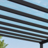 Stockholm pergola aluminium gris 350x740cm avec stores - Palram - Canopia