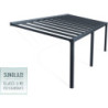Stockholm pergola aluminium gris 350x810cm avec stores - PALRAM