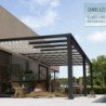 Stockholm pergola aluminium gris 350x810cm avec stores - PALRAM
